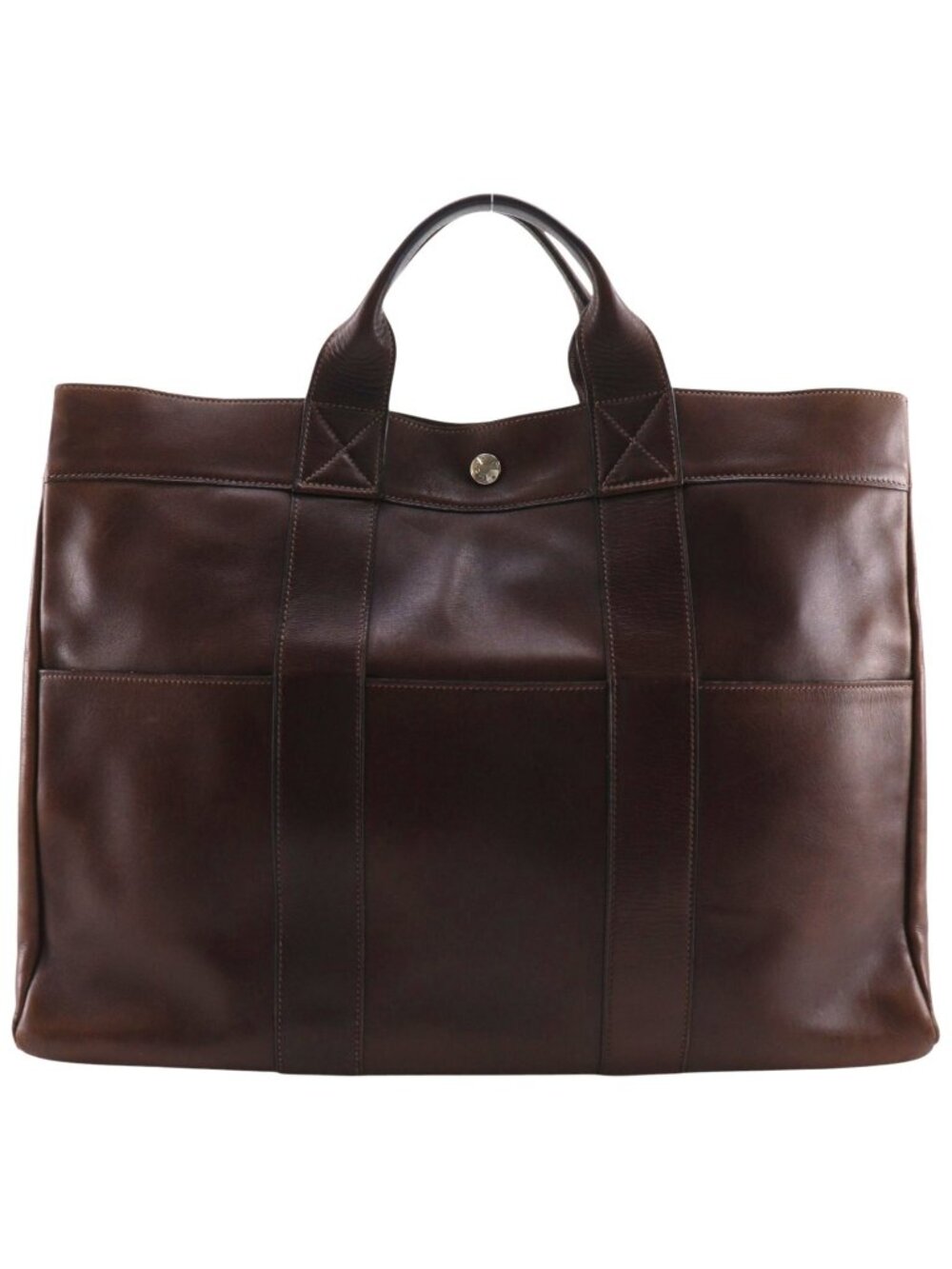 Hermes Fourre Tout MM Tote Leather Brown Handbag